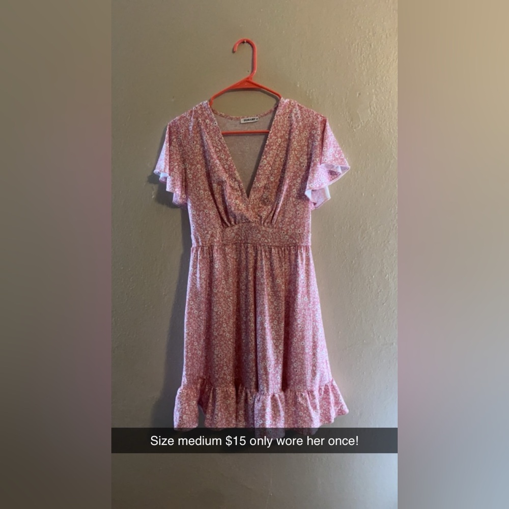 Pink floral sundress
